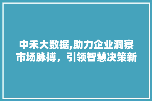 中禾大数据,助力企业洞察市场脉搏，引领智慧决策新时代