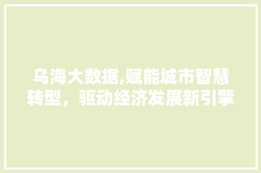 乌海大数据,赋能城市智慧转型，驱动经济发展新引擎 GraphQL