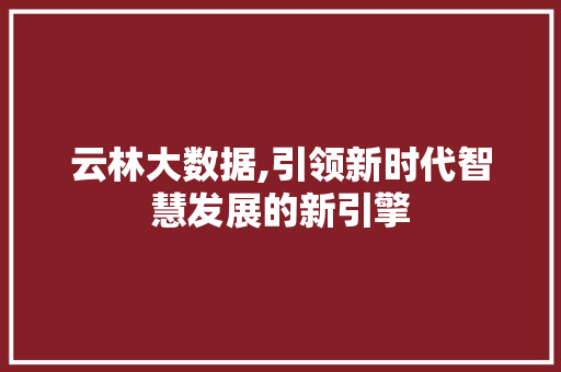 云林大数据,引领新时代智慧发展的新引擎 NoSQL