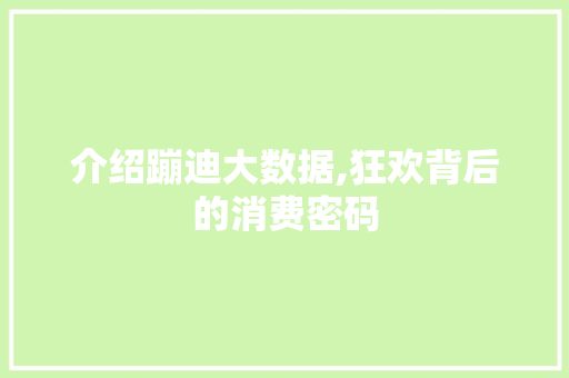 介绍蹦迪大数据,狂欢背后的消费密码