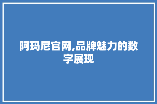 阿玛尼官网,品牌魅力的数字展现