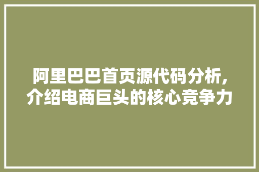 阿里巴巴首页源代码分析,介绍电商巨头的核心竞争力