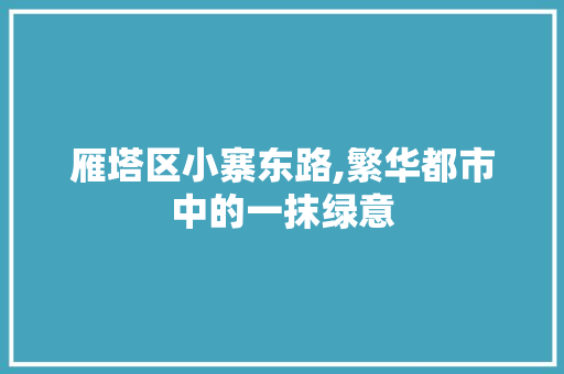 雁塔区小寨东路,繁华都市中的一抹绿意