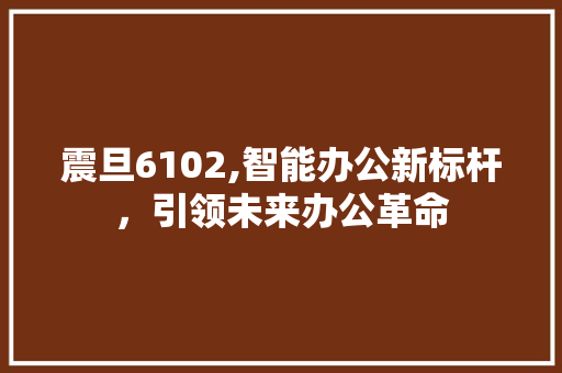 震旦6102,智能办公新标杆，引领未来办公革命