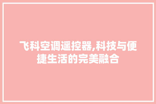 飞科空调遥控器,科技与便捷生活的完美融合