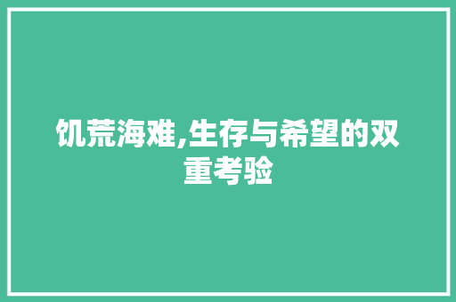 饥荒海难,生存与希望的双重考验