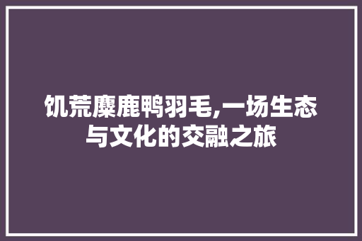 饥荒麋鹿鸭羽毛,一场生态与文化的交融之旅