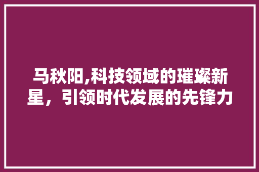 马秋阳,科技领域的璀璨新星，引领时代发展的先锋力量