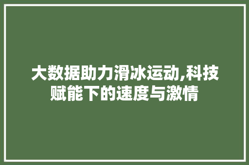 大数据助力滑冰运动,科技赋能下的速度与激情 Python