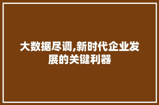 大数据尽调,新时代企业发展的关键利器