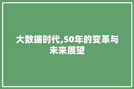 大数据时代,50年的变革与未来展望