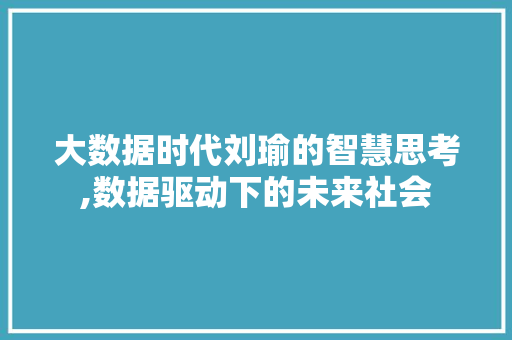 大数据时代刘瑜的智慧思考,数据驱动下的未来社会 Webpack