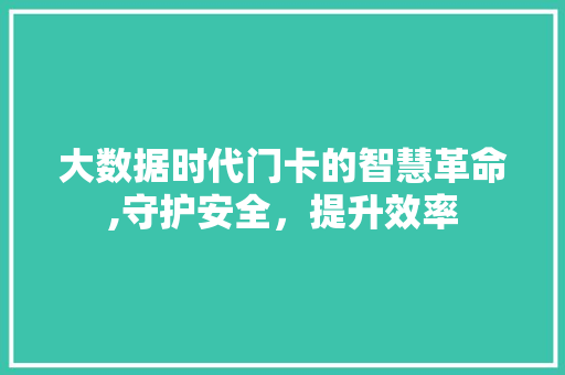 大数据时代门卡的智慧革命,守护安全，提升效率 JavaScript