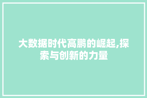 大数据时代高鹏的崛起,探索与创新的力量 Node.js