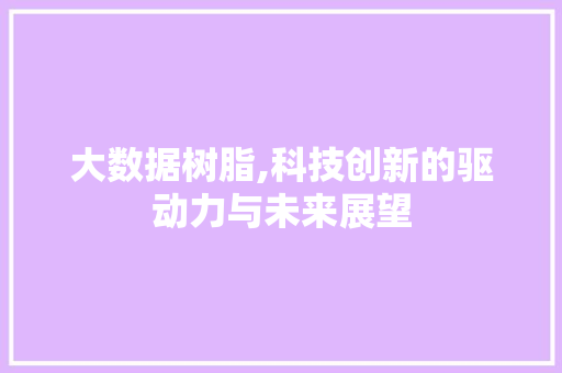 大数据树脂,科技创新的驱动力与未来展望