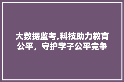 大数据监考,科技助力教育公平，守护学子公平竞争