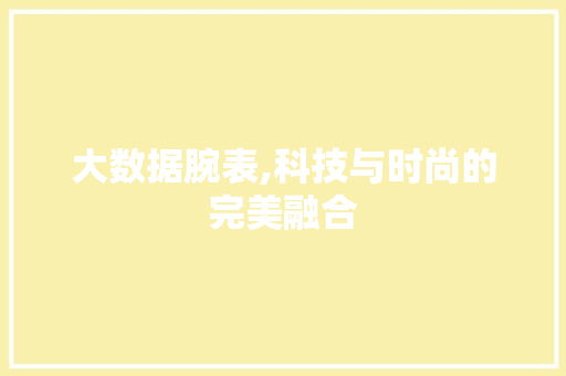 大数据腕表,科技与时尚的完美融合