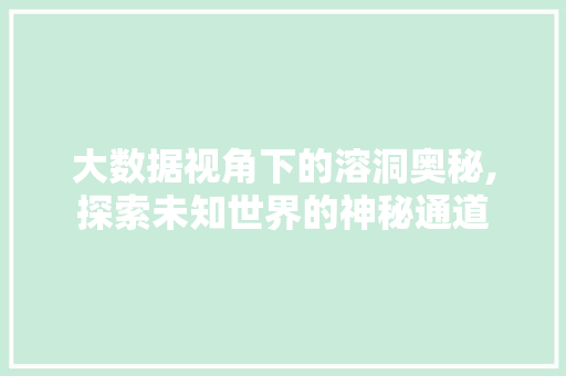 大数据视角下的溶洞奥秘,探索未知世界的神秘通道