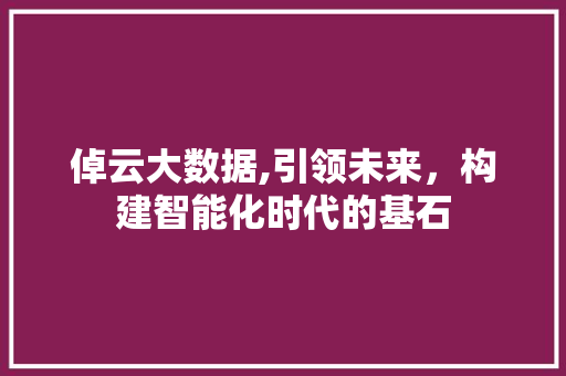 倬云大数据,引领未来，构建智能化时代的基石 CSS