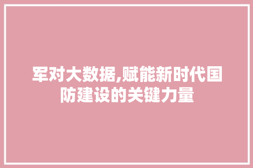 军对大数据,赋能新时代国防建设的关键力量 React