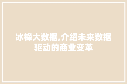 冰锋大数据,介绍未来数据驱动的商业变革 AJAX