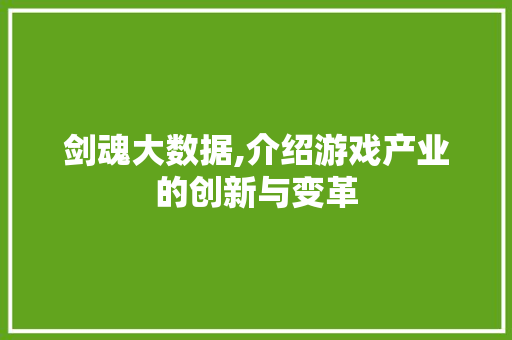 剑魂大数据,介绍游戏产业的创新与变革 React