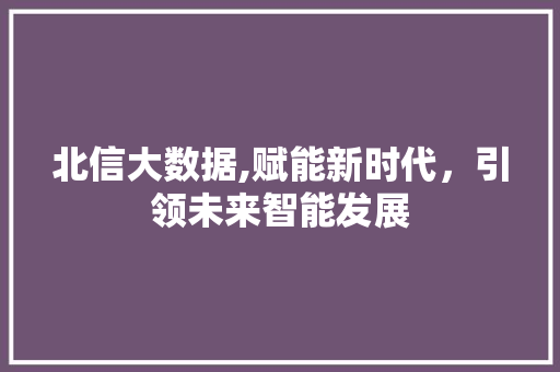 北信大数据,赋能新时代，引领未来智能发展 Ruby