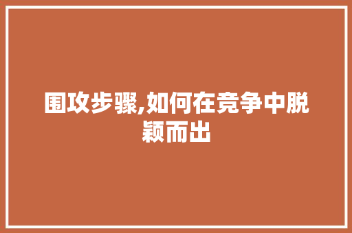 围攻步骤,如何在竞争中脱颖而出