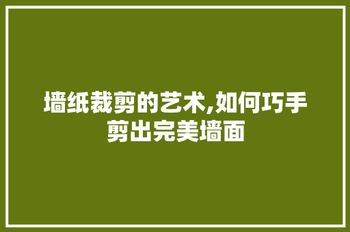 墙纸裁剪的艺术,如何巧手剪出完美墙面