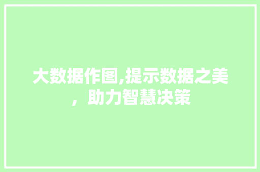 大数据作图,提示数据之美，助力智慧决策