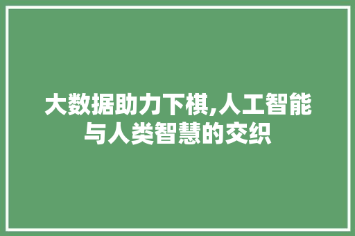 大数据助力下棋,人工智能与人类智慧的交织 Docker