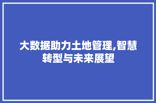 大数据助力土地管理,智慧转型与未来展望 CSS