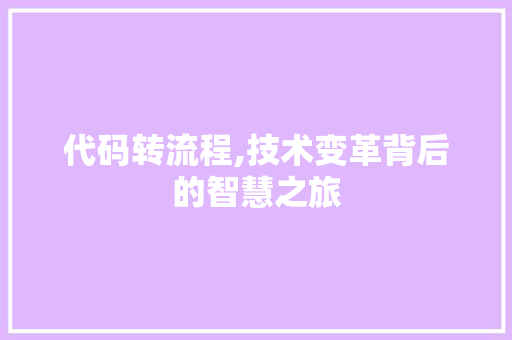 代码转流程,技术变革背后的智慧之旅