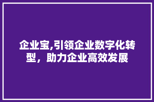 企业宝,引领企业数字化转型，助力企业高效发展 Vue.js