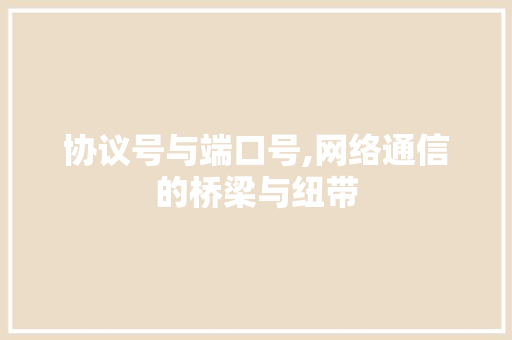 协议号与端口号,网络通信的桥梁与纽带