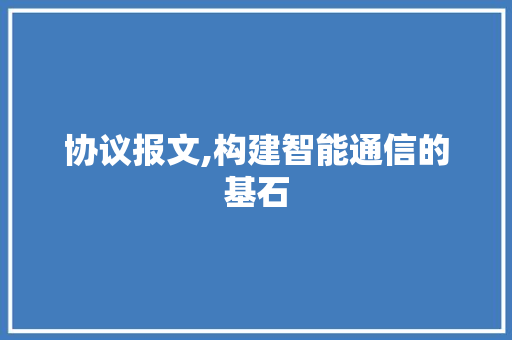 协议报文,构建智能通信的基石 NoSQL