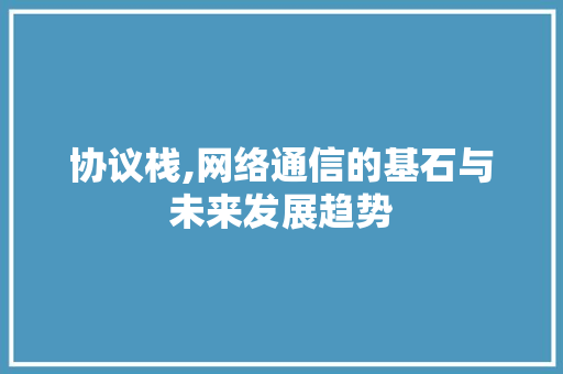 协议栈,网络通信的基石与未来发展趋势 Node.js