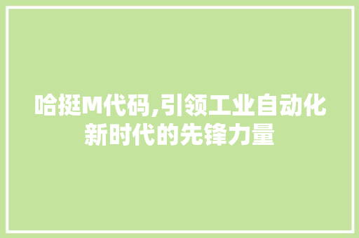 哈挺M代码,引领工业自动化新时代的先锋力量