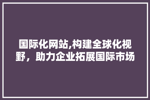 国际化网站,构建全球化视野，助力企业拓展国际市场 Vue.js