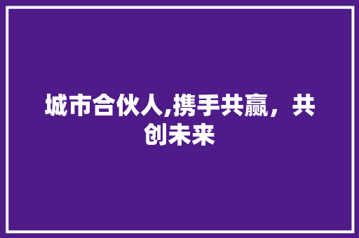 城市合伙人,携手共赢，共创未来