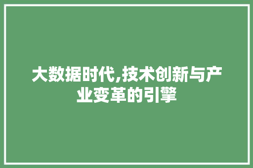 大数据时代,技术创新与产业变革的引擎 RESTful API