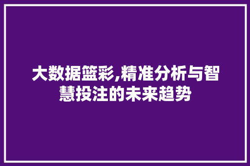 大数据篮彩,精准分析与智慧投注的未来趋势 RESTful API