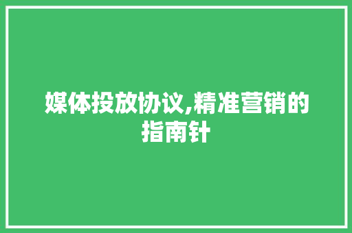 媒体投放协议,精准营销的指南针