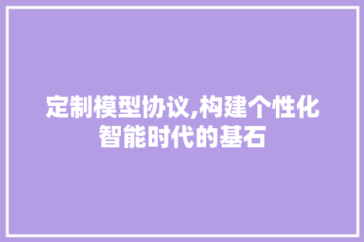 定制模型协议,构建个性化智能时代的基石