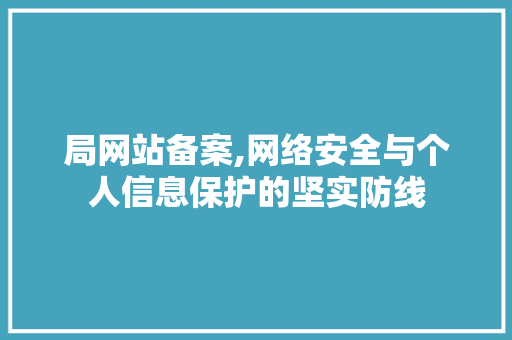 局网站备案,网络安全与个人信息保护的坚实防线