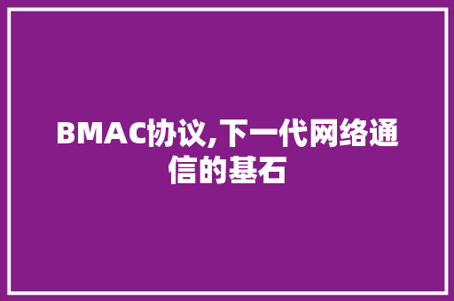 BMAC协议,下一代网络通信的基石