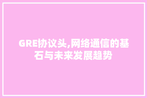 GRE协议头,网络通信的基石与未来发展趋势