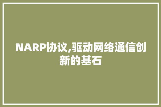 NARP协议,驱动网络通信创新的基石