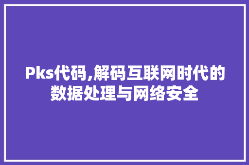 Pks代码,解码互联网时代的数据处理与网络安全