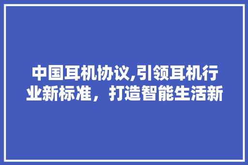 中国耳机协议,引领耳机行业新标准，打造智能生活新体验